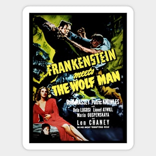 Frankenstein Meets the Wolf Man - Vintage Classic Horror! Magnet
